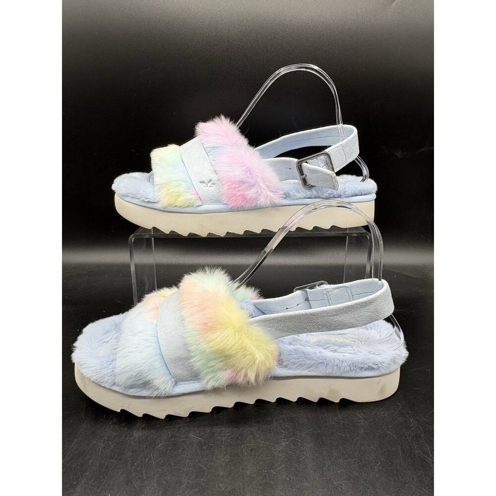 Koolaburra by UGG Adjustable Slide Sandals Fuzz'd Out Pastel Womens Size 8 - Picture 2 of 7